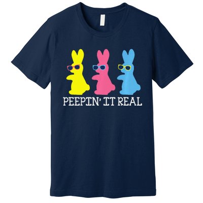 Peepin' It Real Colorful Easter Bunny Cool Gift Premium T-Shirt