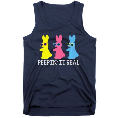 Peepin' It Real Colorful Easter Bunny Cool Gift Tank Top