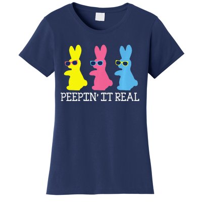 Peepin' It Real Colorful Easter Bunny Cool Gift Women's T-Shirt