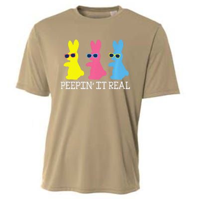 Peepin' It Real Colorful Easter Bunny Cool Gift Cooling Performance Crew T-Shirt