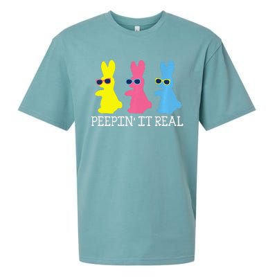 Peepin' It Real Colorful Easter Bunny Cool Gift Sueded Cloud Jersey T-Shirt