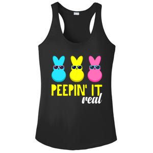 Peepin It Real Happy Easter Bunny Egg Gift Ladies PosiCharge Competitor Racerback Tank