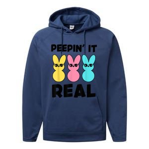 Peepin It Real Easter Day Bunny Performance Fleece Hoodie