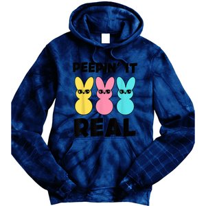 Peepin It Real Easter Day Bunny Tie Dye Hoodie