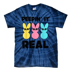 Peepin It Real Easter Day Bunny Tie-Dye T-Shirt