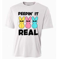 Peepin It Real Easter Day Bunny Cooling Performance Crew T-Shirt