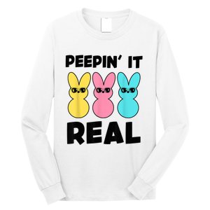 Peepin It Real Easter Day Bunny Long Sleeve Shirt