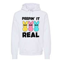 Peepin It Real Easter Day Bunny Premium Hoodie