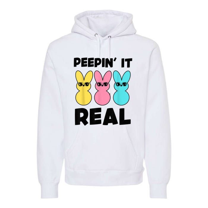 Peepin It Real Easter Day Bunny Premium Hoodie