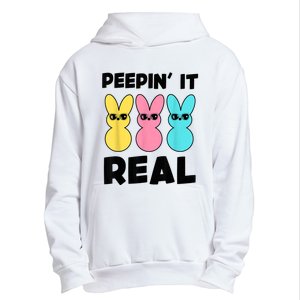 Peepin It Real Easter Day Bunny Urban Pullover Hoodie