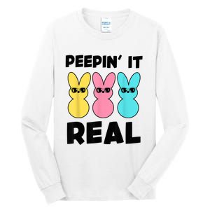 Peepin It Real Easter Day Bunny Tall Long Sleeve T-Shirt