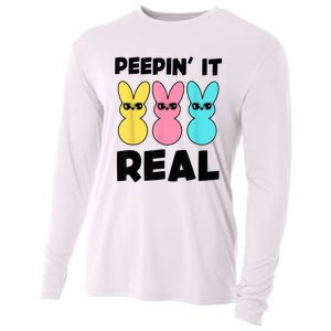 Peepin It Real Easter Day Bunny Cooling Performance Long Sleeve Crew