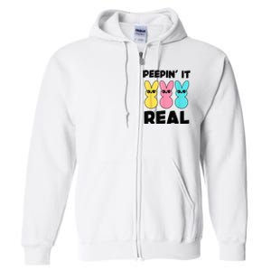 Peepin It Real Easter Day Bunny Full Zip Hoodie