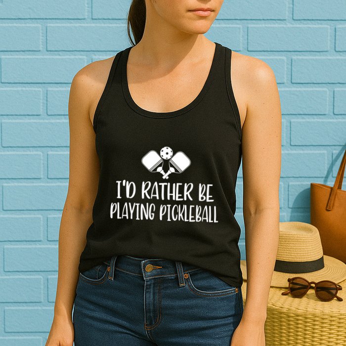 Pickleball I'd Rather Be Womens Tank Top