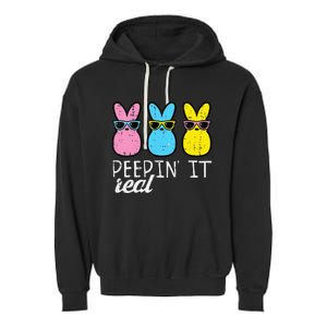 Peepin It Real Easter Bunnies Cool Garment-Dyed Fleece Hoodie