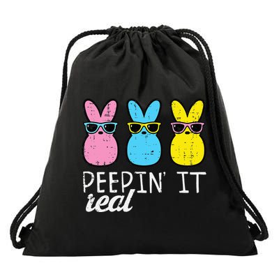 Peepin It Real Easter Bunnies Cool Drawstring Bag