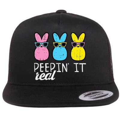 Peepin It Real Easter Bunnies Cool Flatbill Hat