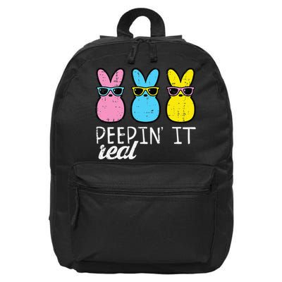 Peepin It Real Easter Bunnies Cool 16 in Basic Backpack