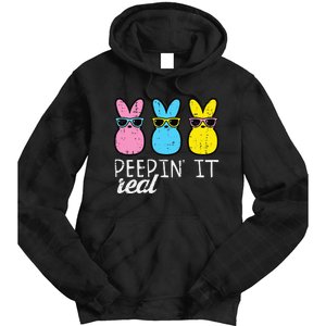 Peepin It Real Easter Bunnies Cool Tie Dye Hoodie