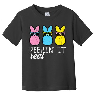 Peepin It Real Easter Bunnies Cool Toddler T-Shirt