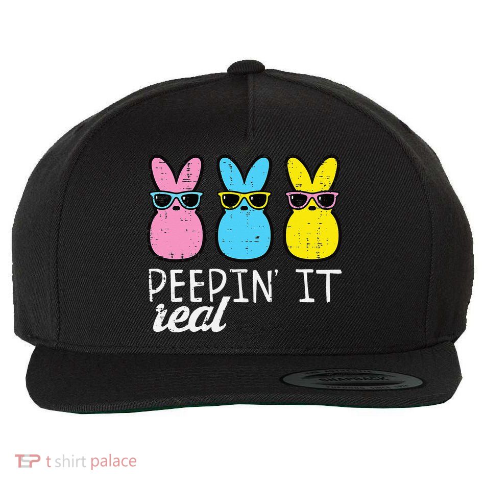 Peepin It Real Easter Bunnies Cool Wool Snapback Cap