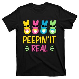 Peepin It Real Happy Easter Bunny Egg Hunt Funny T-Shirt