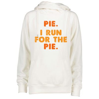 Pie I Run For Pie Funny Pumpkin Pie Lover Turkey Trot Fan Gift Womens Funnel Neck Pullover Hood