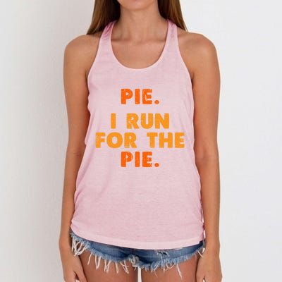 Pie I Run For Pie Funny Pumpkin Pie Lover Turkey Trot Fan Gift Women's Knotted Racerback Tank