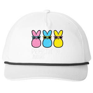 Peepin It Real Easter Bunnies Cool Bunny Rabbit Snapback Five-Panel Rope Hat