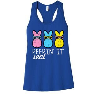 Peepin It Real Easter Bunnies Cool Bunny Rabbit Women's Racerback Tank