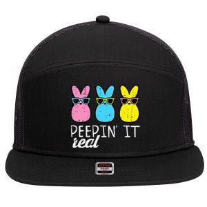 Peepin It Real Easter Bunnies Cool 7 Panel Mesh Trucker Snapback Hat