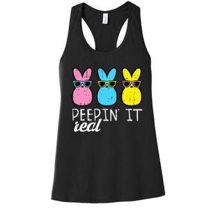 Peepin It Real Easter Bunnies Cool Women's Racerback Tank