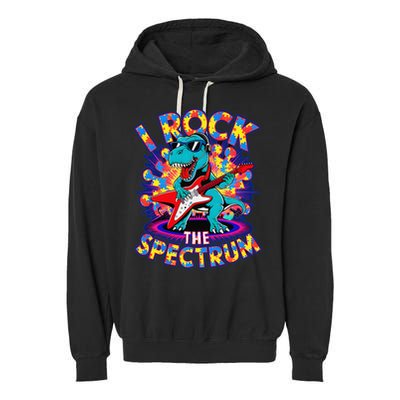 Proud I ROCK THE SPECTRUM Autism Awareness Teacher Love Garment-Dyed Fleece Hoodie