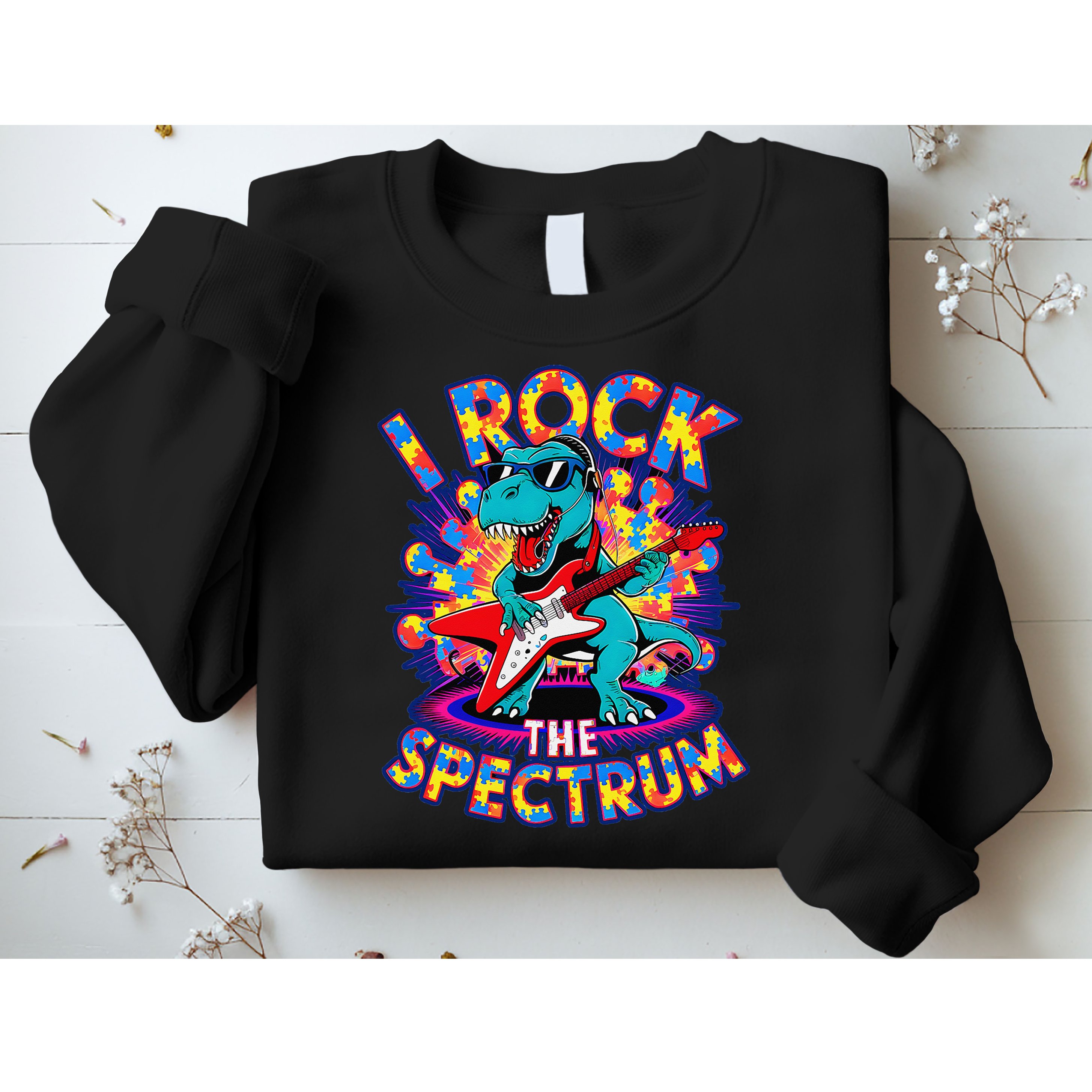Proud I ROCK THE SPECTRUM Autism Awareness Teacher Love Sweatshirt