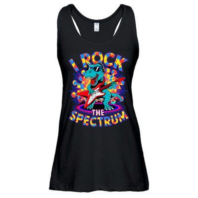 Proud I ROCK THE SPECTRUM Autism Awareness Teacher Love Ladies Essential Flowy Tank