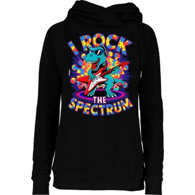 Proud I ROCK THE SPECTRUM Autism Awareness Teacher Love Womens Funnel Neck Pullover Hood