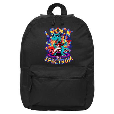 Proud I ROCK THE SPECTRUM Autism Awareness Teacher Love 16 in Basic Backpack