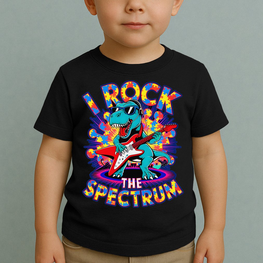 Proud I ROCK THE SPECTRUM Autism Awareness Teacher Love Toddler T-Shirt