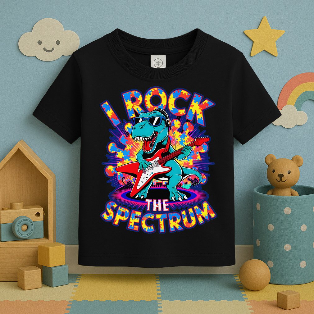 Proud I ROCK THE SPECTRUM Autism Awareness Teacher Love Toddler T-Shirt
