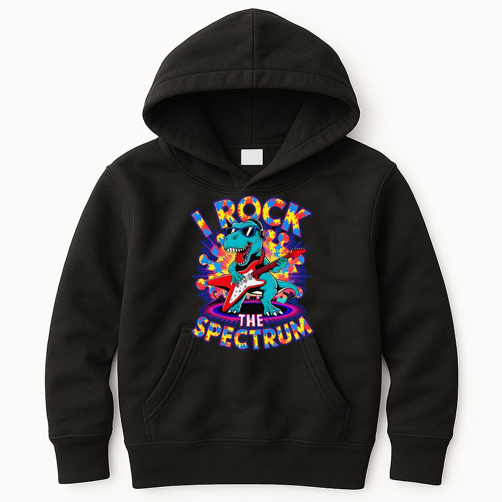 Proud I ROCK THE SPECTRUM Autism Awareness Teacher Love Kids Hoodie