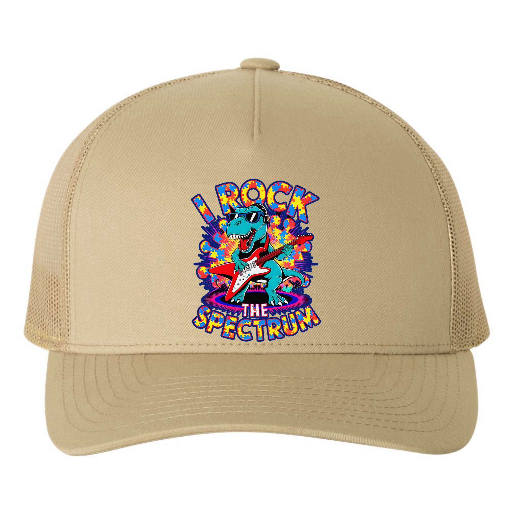 Proud I ROCK THE SPECTRUM Autism Awareness Teacher Love Yupoong Adult 5-Panel Trucker Hat