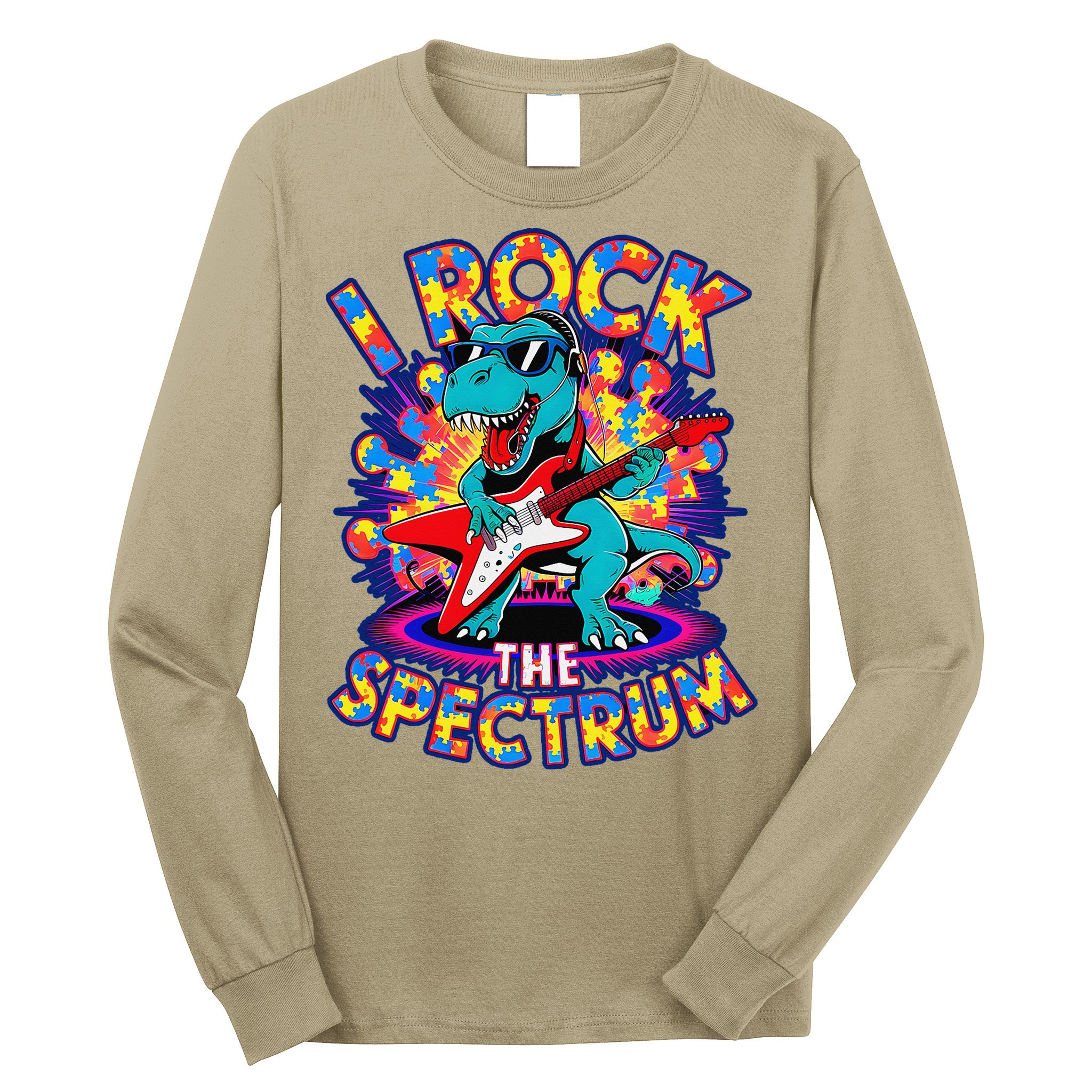 Proud I ROCK THE SPECTRUM Autism Awareness Teacher Love Long Sleeve Shirt