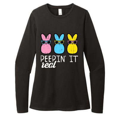 Peepin It Real Easter Bunnies Cool Boy Girl Womens CVC Long Sleeve Shirt