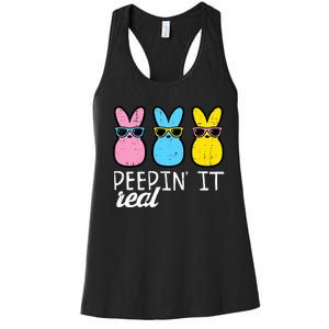 Peepin It Real Easter Bunnies Cool Boy Girl Women's Racerback Tank