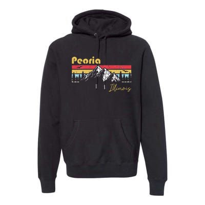 Peoria Illinois Roots Hometown Vintage Home State Pride Premium Hoodie