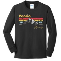 Peoria Illinois Roots Hometown Vintage Home State Pride Kids Long Sleeve Shirt