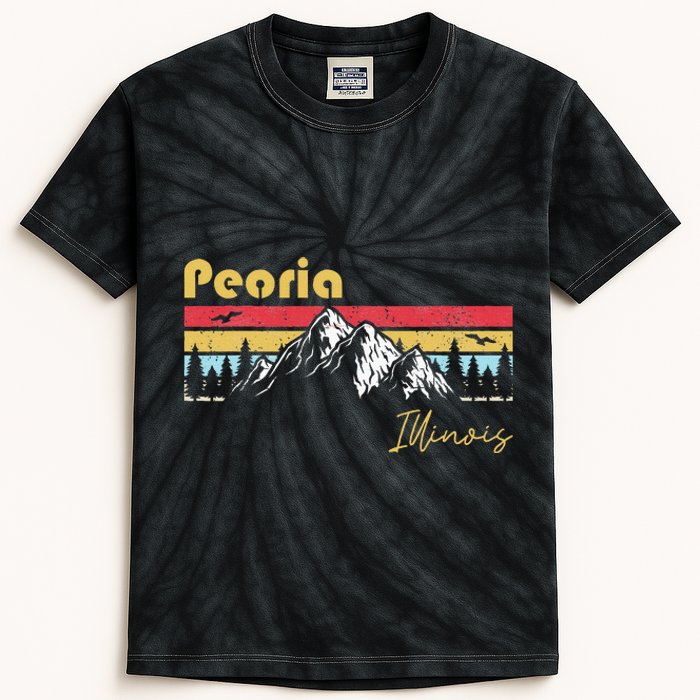 Peoria Illinois Roots Hometown Vintage Home State Pride Kids Tie-Dye T-Shirt