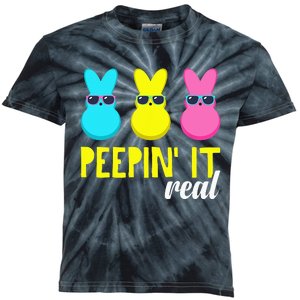 Peepin It Real Happy Easter Bunny Egg Hunt Funny Kids Tie-Dye T-Shirt