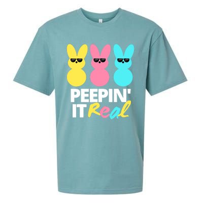 Peepin It Real Easter Day Bunny Sueded Cloud Jersey T-Shirt