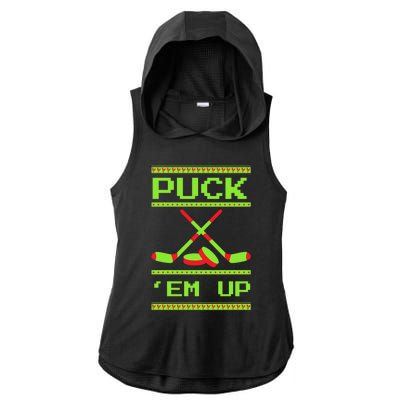 Puck Ice Rink Winter Ice Hockey Christmas Icehockey Puck Funny Gift Ladies PosiCharge Tri-Blend Wicking Draft Hoodie Tank